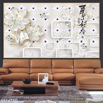 Tranh 3D hoa trang trí treo tường