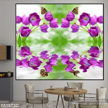 Tranh 3D tranh hoa trang trí treo tường