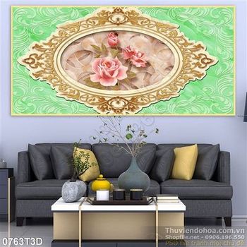 Tranh 3D hoa hồng cổ điển