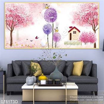 Tranh 3D bồ công anh trang trí nội thất