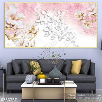 Tranh 3D hoa treo tường