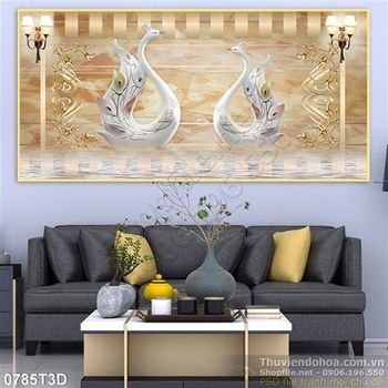 Tranh 3D thiên nga  cổ điển