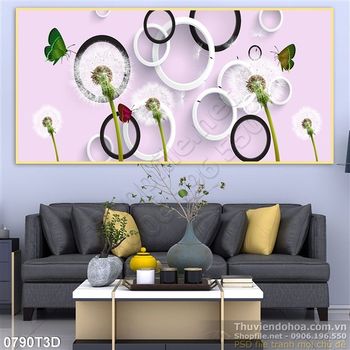 Tranh 3D hoa trang trí phòng ngủ