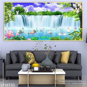Tranh 3D hồ thiên nga