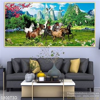 Tranh 3D mã đáo thành công phong cảnh