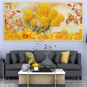 Tranh 3D hoa treo tường trang trí nội thất