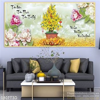 Tranh 3D thư pháp trang trí nội thất