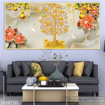 Tranh 3D hoa treo tường trang trí nội thất