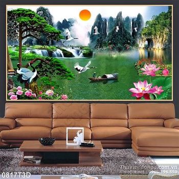 Tranh 3D treo tường sơn thủy