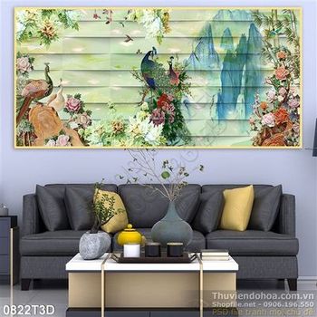 Tranh 3D chim công  trang trí nội thất