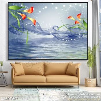 Tranh 3D hoa vân môn treo tường trang trí