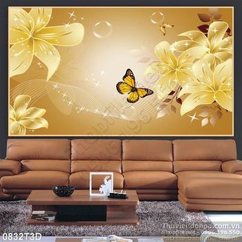 Tranh 3D hoa ly treo tường trang trí