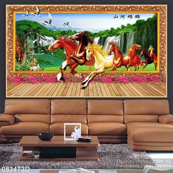 Tranh 3D mã đáo thành công treo tường