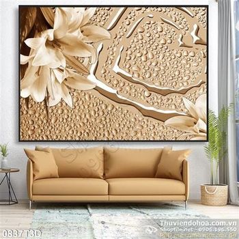 Tranh 3D hoa ly trang trí