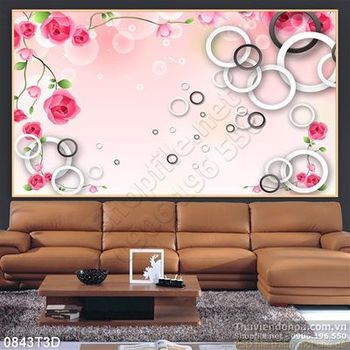 Tranh 3D hoa treo tường trang trí