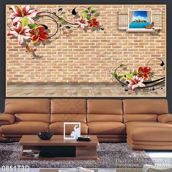 Tranh 3D hoa ly treo tường trang trí
