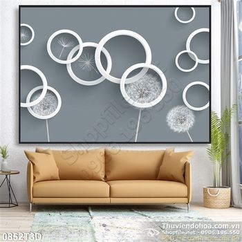 Tranh 3D bồ công anh treo tường trang trí