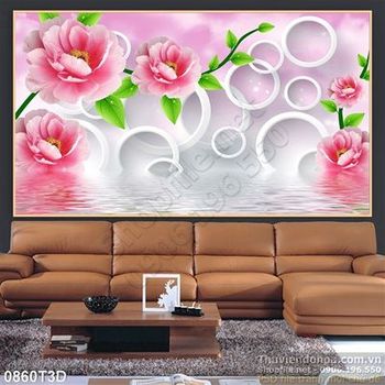 Tranh 3D hoa hồng trang trí