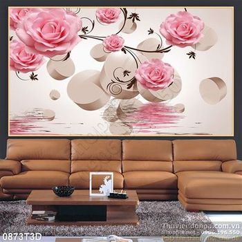 Tranh 3D hoa hồng treo phòng ngủ