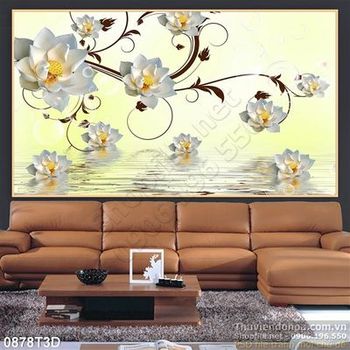 Tranh 3D hoa dán tường trang trí