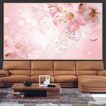 Tranh 3D hoa ly treo tường trang trí