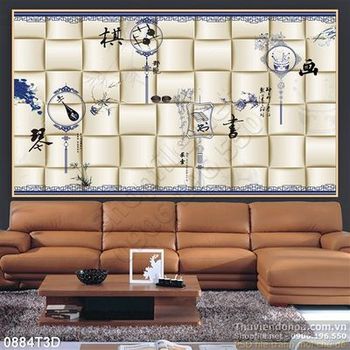 Tranh 3D nền gạch trang trí