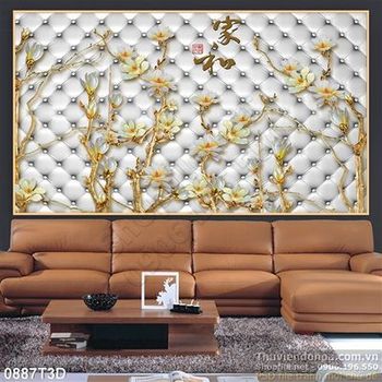 Tranh 3D hoa cổ điển trang trí