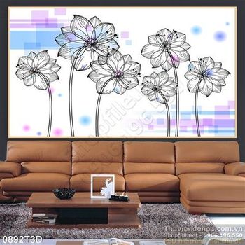 Tranh 3D hoa trang trí nội thất