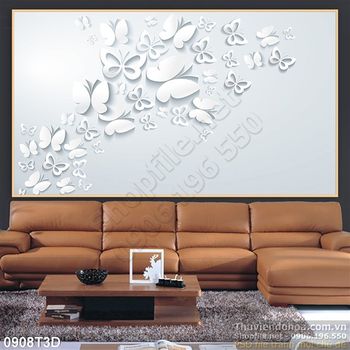 Tranh 3D hoa trang trí phòng ngủ