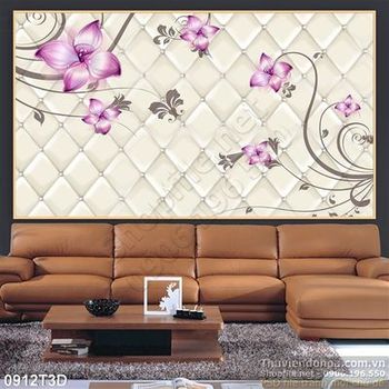 Tranh 3D hoa cổ điển trang trí
