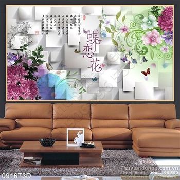 Tranh 3D hoa nền gạch