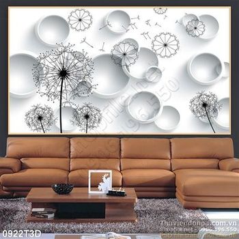 Tranh 3D hoa bồ công anh trang trí