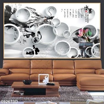 Tranh 3D thư pháp cổ điển