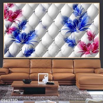 Tranh 3D hoa cổ điển treo tường phòng ngủ
