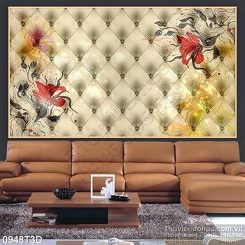 Tranh 3D hoa trang trí cổ điển