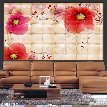Tranh 3D hoa nền cổ điển trang trí