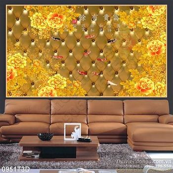 Tranh 3D hoa trang trí cổ điển treo tường