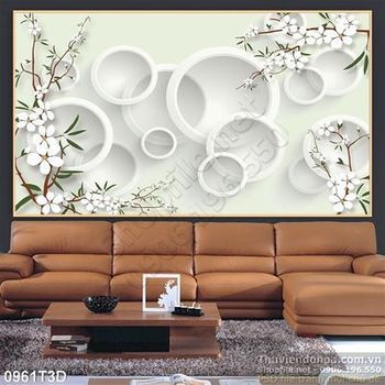 Tranh 3D hoa trang trí hiện đại