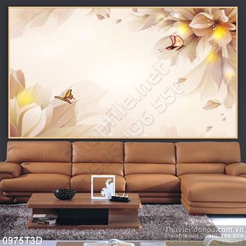 Tranh 3D hoa trang trí nội thất hiện đại