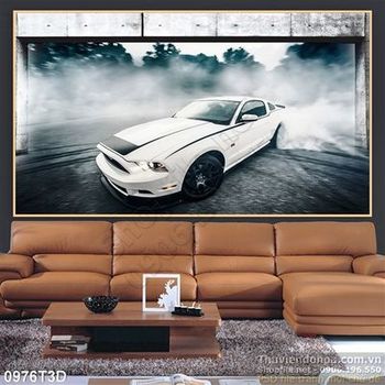 Tranh 3D xe trang trí treo tường