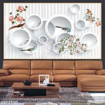 Tranh 3D hoa trang trí nội thất hiện đại