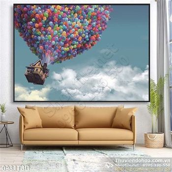 Tranh 3D bong bóng bay cho bé