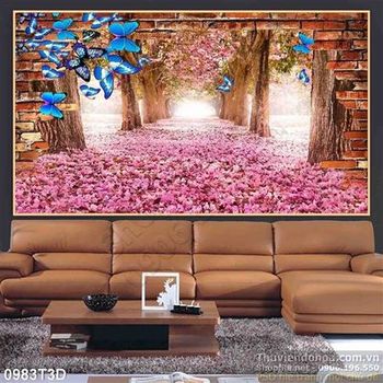 Tranh 3D hoa hồng trang trí phòng khách