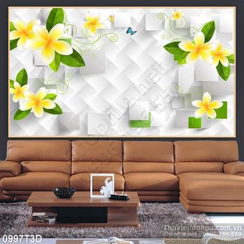 Tranh 3D hoa nền gạch trang trí