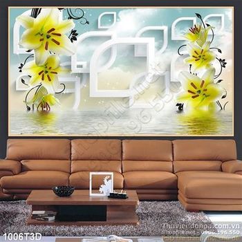 Tranh 3D hoa ly trang trí hiện đại