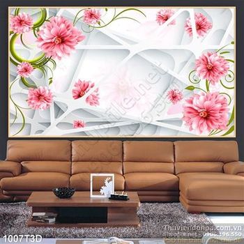 Tranh 3D hoa trang trí hiện đại