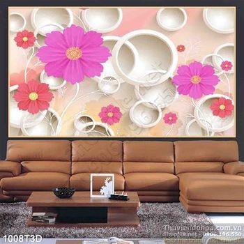 Tranh 3D hoa trang trí phòng ngủ