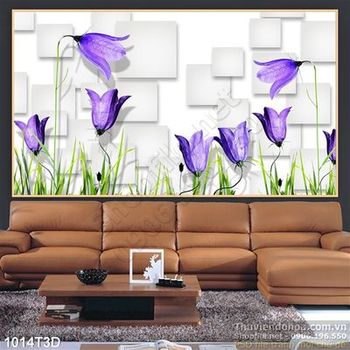 Tranh 3D hoa trang trí phòng ngủ