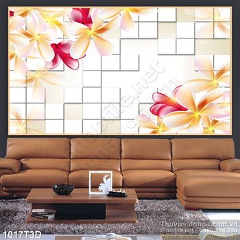Tranh 3D hoa trang trí nội thất hiện đại