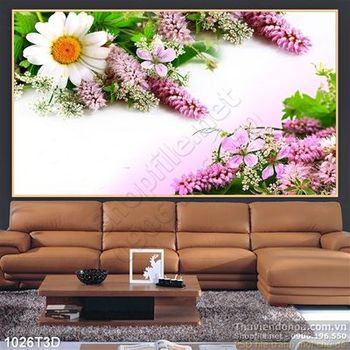 Tranh 3D hoa treo tường phòng ngủ